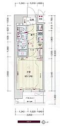 プレサンスTHEKYOTO華苑 1Kの間取図画像