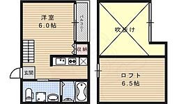 ラ・シャンス2 1Kの間取図画像