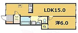 カナルガーデン 1LDKの間取図画像