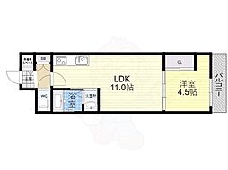 スワンズ京都東寺ガーデン 1LDKの間取図画像