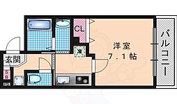 Requie深草 1Kの間取図画像
