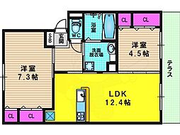 ウチカイト 2LDKの間取図画像