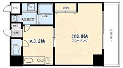 グランフォート伏見 1Kの間取図画像