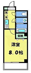 フラッティ龍大南 1Kの間取図画像