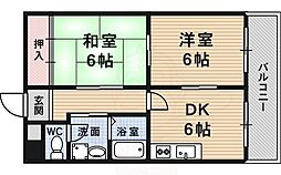 ドエルツクマ 2DKの間取図画像