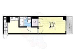 セジュール大手筋 1Kの間取図画像