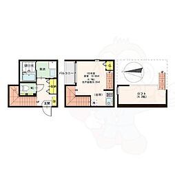 ハーモニーテラス西出町 ワンルームの間取図画像