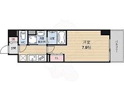 バンブーサン 1Kの間取図画像