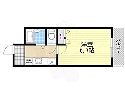 アドラブール 1Kの間取図画像