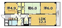 セブンマンション 3LDKの間取図画像