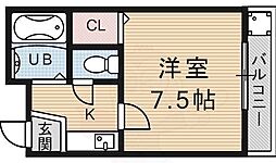 メゾンヒラキ 1Kの間取図画像