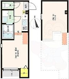 ハーモニーテラス深草飯食町 ワンルームの間取図画像