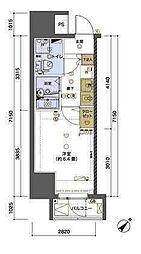 リヴシティ横浜東ベイサイド 8階1Kの間取り