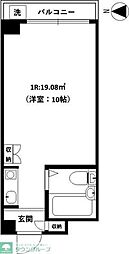 マリンプラザ 3階ワンルームの間取り