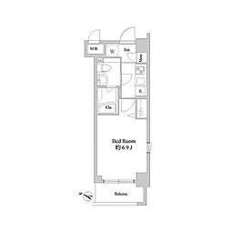 ドゥーエ新川崎 3階1Kの間取り