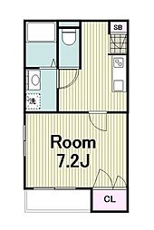 オルソ　ハイム 2階1Kの間取り