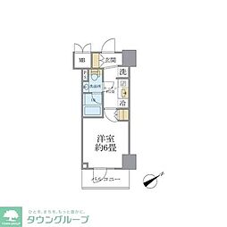 レスピール川崎 2階1Kの間取り