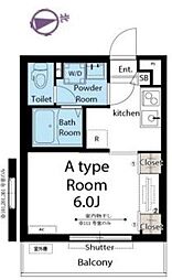 リブリ・コズミック矢向 1Kの間取図画像