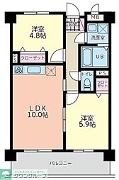 サングレイス 2LDKの間取図画像