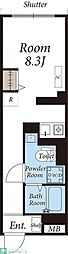 NOZOMIO川崎north ワンルームの間取図画像