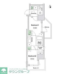 川崎市川崎区東田町マンション 2Kの間取図画像