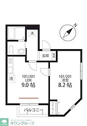 QUIET CRAB HOUSE mix生麦(仮) 1LDKの間取図画像