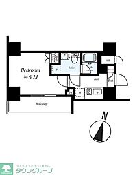 ARCOBALENO YOKOHAMAKOYASU 1Kの間取図画像