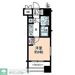 エールマンション 1Kの間取図画像