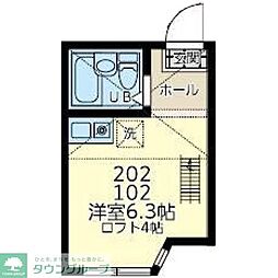 川崎市川崎区浜町3丁目アパート ワンルームの間取図画像