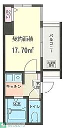 アーク横浜東白楽 1Kの間取図画像