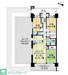 クレストフォルム横浜リヴァシス 3LDKの間取図画像