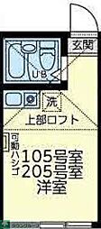 カーザ・ビアンカ ワンルームの間取図画像