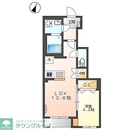 レオ グランツ 1 1LDKの間取図画像