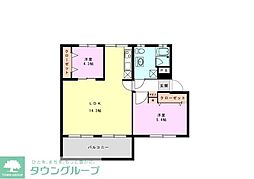 鶴見ハイツJ棟 2LDKの間取図画像