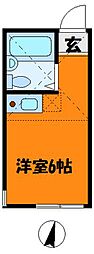 ユナイト浅田クリスピアーノ ワンルームの間取図画像