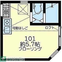 ユナイト川崎シープレーリーZ ワンルームの間取図画像