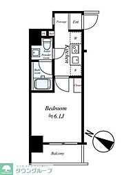 エクセリア川崎 1Kの間取図画像