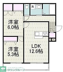 ルナソワール横濱 2LDKの間取図画像