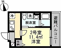 ベイルーム浜町 1Kの間取図画像
