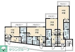 ラウレア生麦 1Kの間取図画像