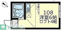 ユナイト鶴見ジョアン・ピント ワンルームの間取図画像
