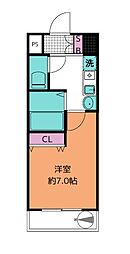 クリエイト21アテンドル梅田 1Kの間取り