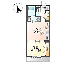 JR川越線 西大宮駅 徒歩18分の賃貸アパート 3階1LDKの間取り