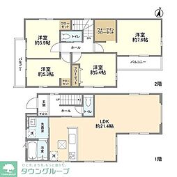 東武野田線 大和田駅 徒歩26分の賃貸一戸建て 4LDKの間取り
