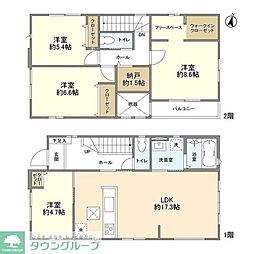 東武野田線 大和田駅 徒歩26分の賃貸一戸建て 4LDKの間取り