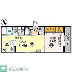 湘南新宿ライン宇須 土呂駅 徒歩5分の賃貸アパート 1階1LDKの間取り