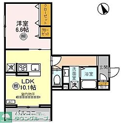 湘南新宿ライン宇須 土呂駅 徒歩5分の賃貸アパート 2階1LDKの間取り