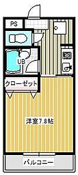 JR東北本線 東大宮駅 徒歩19分の賃貸アパート 2階1Kの間取り