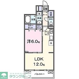JR川越線 西大宮駅 徒歩10分の賃貸アパート 1階1LDKの間取り
