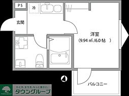 東武野田線 七里駅 徒歩9分の賃貸アパート 1階1Kの間取り